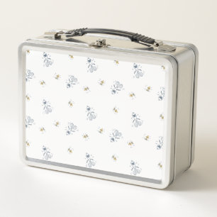 Peanuts   Snoopy & Woodstock Laughing Pattern Metal Lunch Box