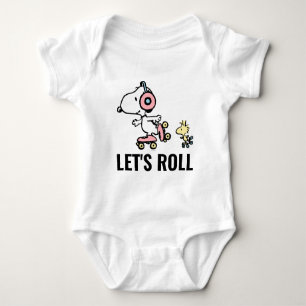 PEANUTS   Snoopy & Woodstock   Let's Roll Baby Bodysuit