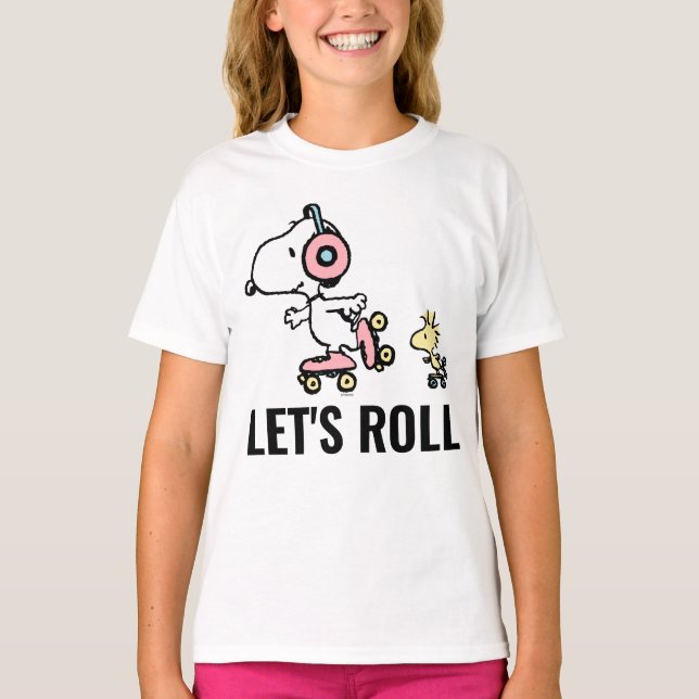 PEANUTS | Snoopy & Woodstock | Let's Roll T-Shirt (Front)
