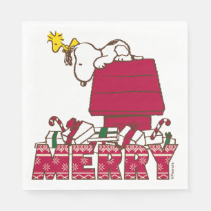Peanuts   Snoopy & Woodstock Merry Ugly Sweater Napkin