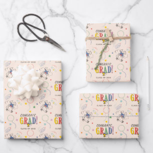 Peanuts Snoopy Woodstock PhotoPop Graduation Wrapping Paper Sheet