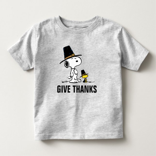 Peanuts | Snoopy & Woodstock Pilgrim Toddler T-Shirt (Front)