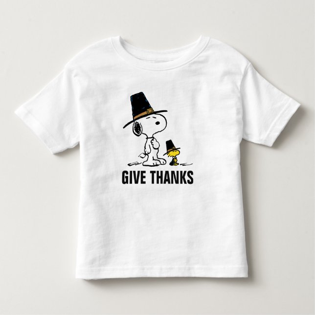 Peanuts | Snoopy & Woodstock Pilgrim Toddler T-Shirt (Front)