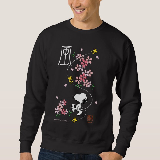 Peanuts | Snoopy & Woodstock Pink Spring Blossoms Sweatshirt (Front)