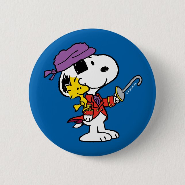 Peanuts | Snoopy & Woodstock Pirates 6 Cm Round Badge (Front)
