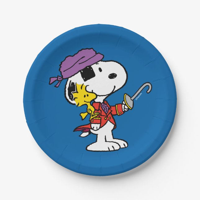 Peanuts | Snoopy & Woodstock Pirates Paper Plate (Front)