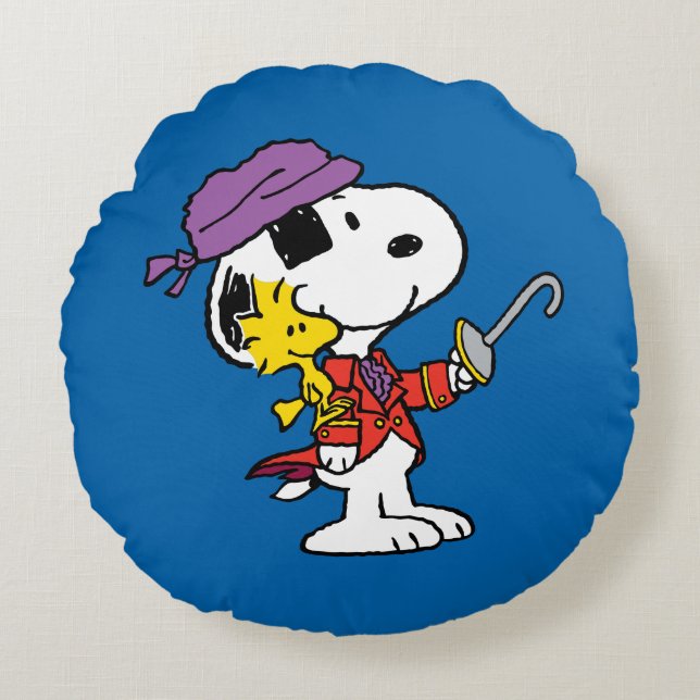 Peanuts | Snoopy & Woodstock Pirates Round Cushion (Front)