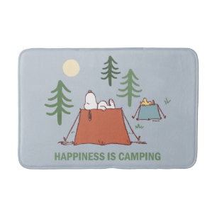 Peanuts   Snoopy & Woodstock Pitching Tents Bath Mat