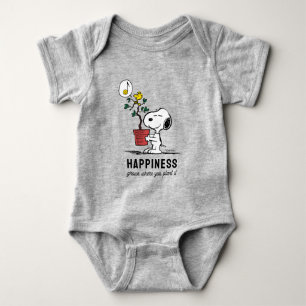 Peanuts   Snoopy & Woodstock Plant A Tree Baby Bodysuit