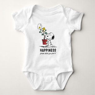 Peanuts   Snoopy & Woodstock Plant A Tree Baby Bodysuit