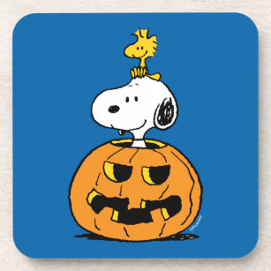 Peanuts   Snoopy & Woodstock Pop-up Pumpkin Coaster
