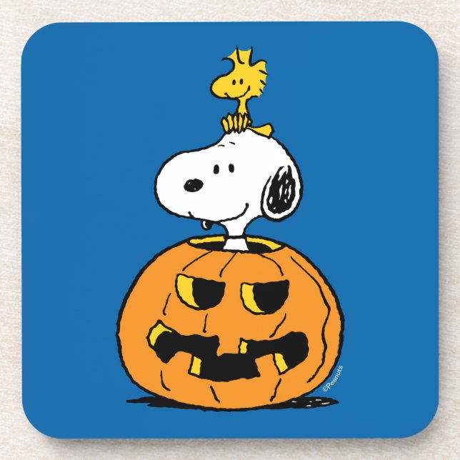 Peanuts | Snoopy & Woodstock Pop-up Pumpkin Coaster (Front)