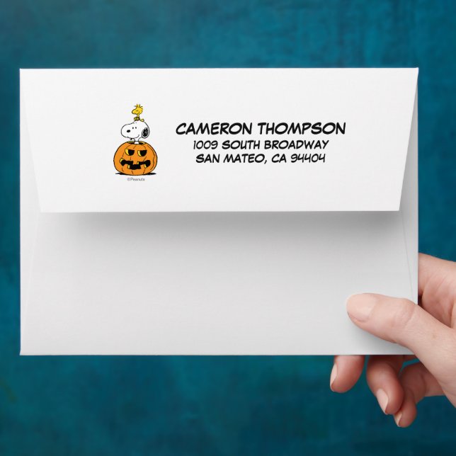 Peanuts | Snoopy & Woodstock Pop-up Pumpkin Envelope (Hand)