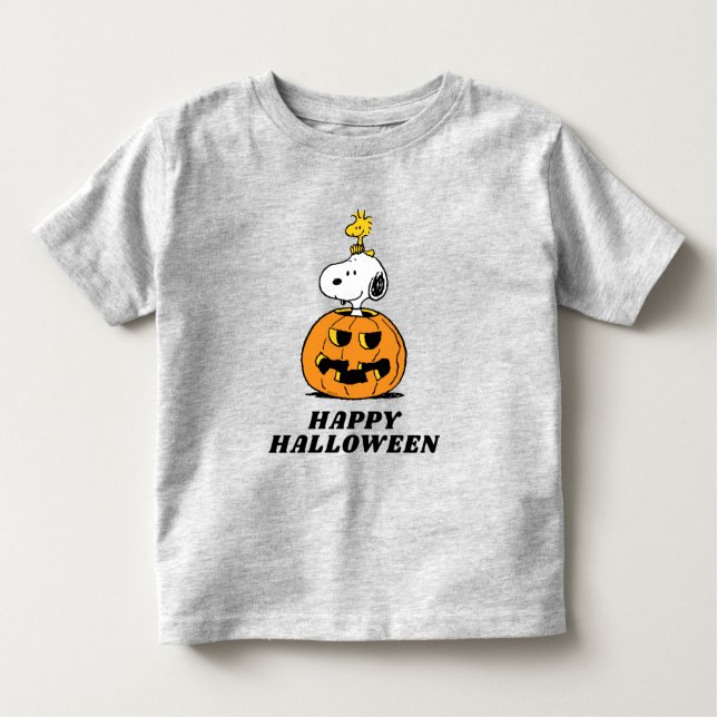 Peanuts | Snoopy & Woodstock Pop-up Pumpkin Toddler T-Shirt (Front)