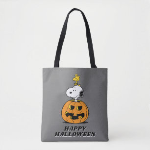 Peanuts Snoopy & Woodstock Pop-up Pumpkin Tote Bag