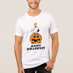 Peanuts   Snoopy & Woodstock Pop-up Pumpkin Tri-Blend Shirt