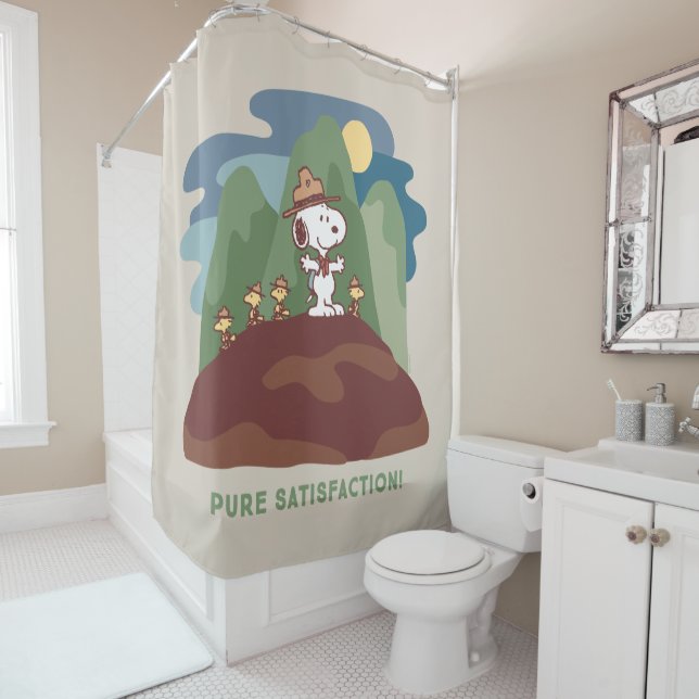 Peanuts | Snoopy & Woodstock Pure Satisfaction Shower Curtain (In Situ)