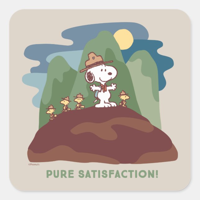 Peanuts | Snoopy & Woodstock Pure Satisfaction Square Sticker (Front)