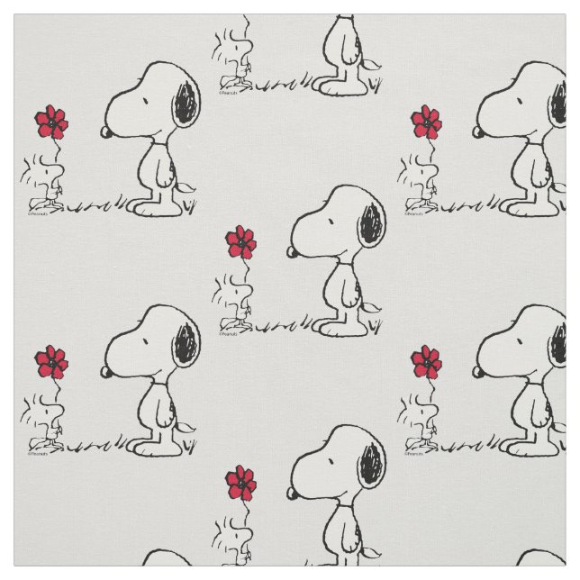 Peanuts | Snoopy & Woodstock Red & Black Fabric (Swatch)