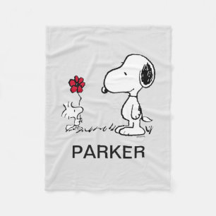 Peanuts Snoopy & Woodstock Red & Black Fleece Blanket