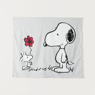 Peanuts   Snoopy & Woodstock Red & Black Tapestry