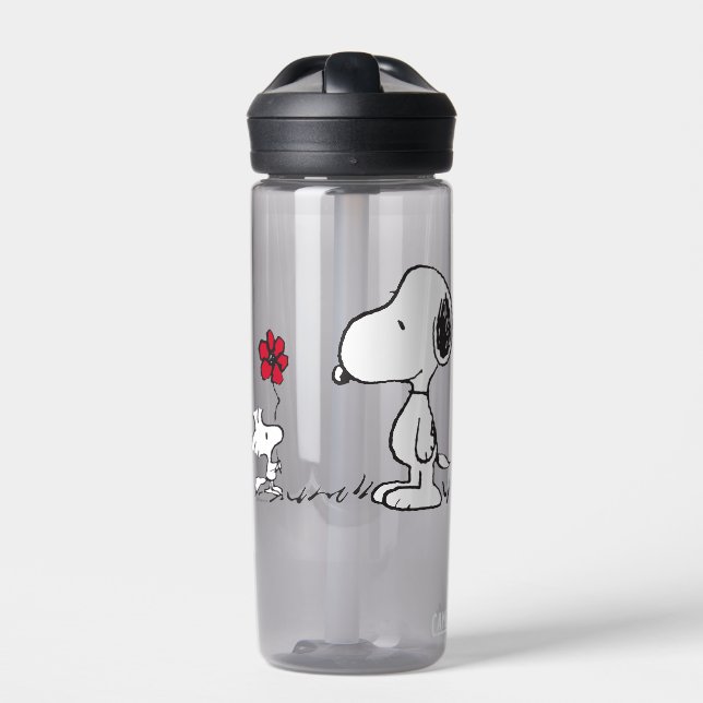 Peanuts | Snoopy & Woodstock Red & Black Water Bottle (Front)