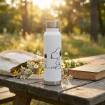 Peanuts | Snoopy & Woodstock Red & Black Water Bottle<br><div class="desc">This cute Peanuts red and black artwork features the Snoopy and Woodstock.</div>