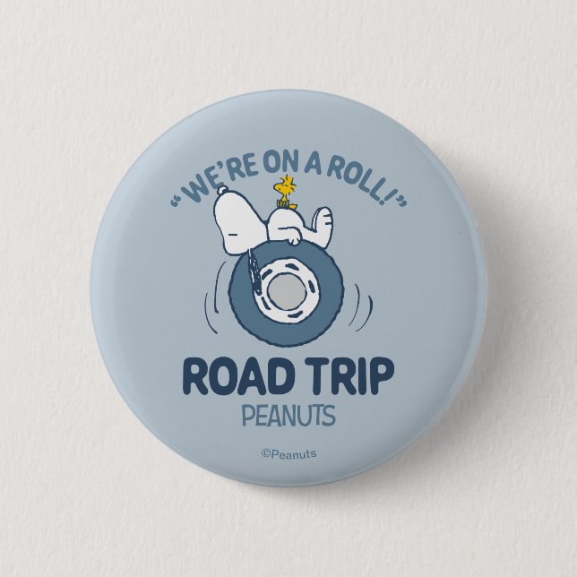 Peanuts | Snoopy & Woodstock Road Trip 6 Cm Round Badge (Front)