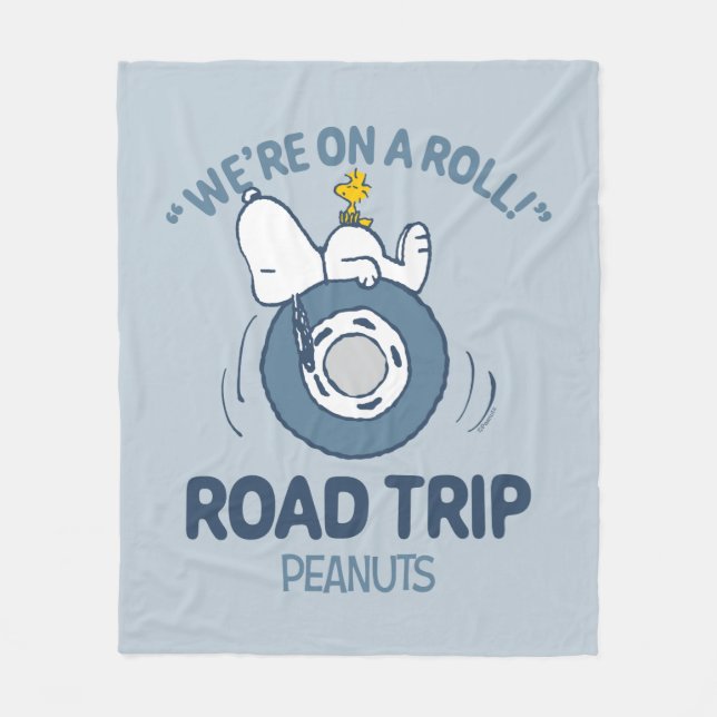 Peanuts | Snoopy & Woodstock Road Trip Fleece Blanket (Front)