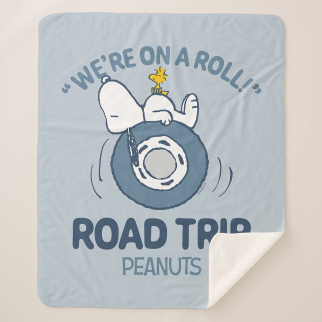 Peanuts | Snoopy & Woodstock Road Trip Sherpa Blanket (Front)