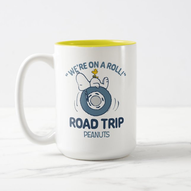 Peanuts | Snoopy & Woodstock Road Trip Two-Tone Coffee Mug (Left)