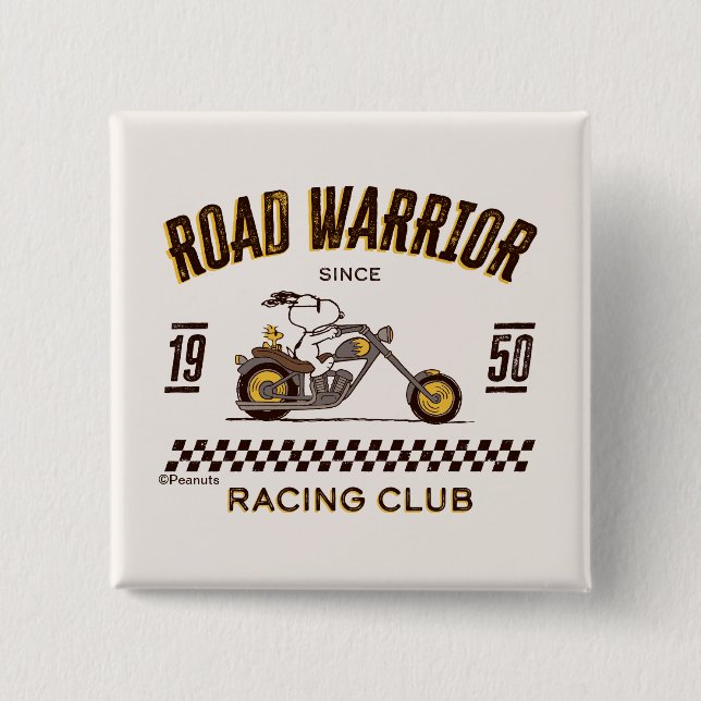 Peanuts | Snoopy & Woodstock Road Warriors 15 Cm Square Badge (Front)