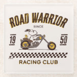 Peanuts | Snoopy & Woodstock Road Warriors Glass Coaster<br><div class="desc">Check out this fun Peanuts design featuring Snoopy and Woodstock.</div>