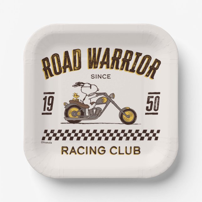 Peanuts | Snoopy & Woodstock Road Warriors Paper Plate (Front)