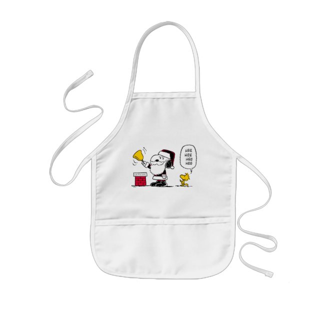 Peanuts | Snoopy & Woodstock Santa Bell Ringer Kids Apron (Front)