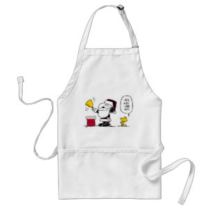 Peanuts   Snoopy & Woodstock Santa Bell Ringer Standard Apron