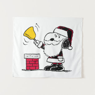 Peanuts   Snoopy & Woodstock Santa Bell Ringer Tapestry