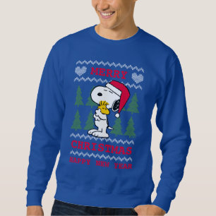 Peanuts   Snoopy & Woodstock Santa Claus Hug Sweatshirt