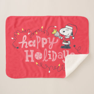 Peanuts   Snoopy & Woodstock Santa Claus Sherpa Blanket