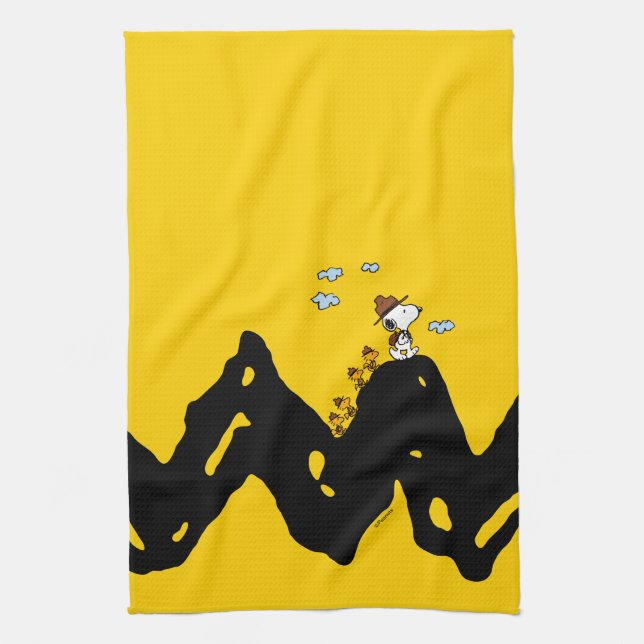 Peanuts | Snoopy & Woodstock Scout Troop Hike Tea Towel (Vertical)