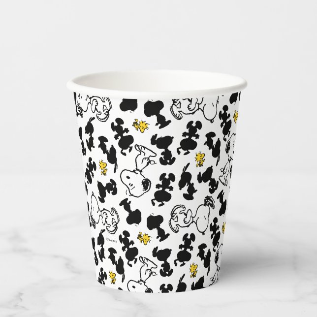 Peanuts |  Snoopy & Woodstock Shadow Pattern Paper Cups (Front)