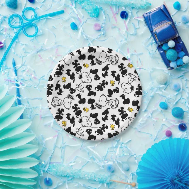 Peanuts |  Snoopy & Woodstock Shadow Pattern Paper Plate (Party)