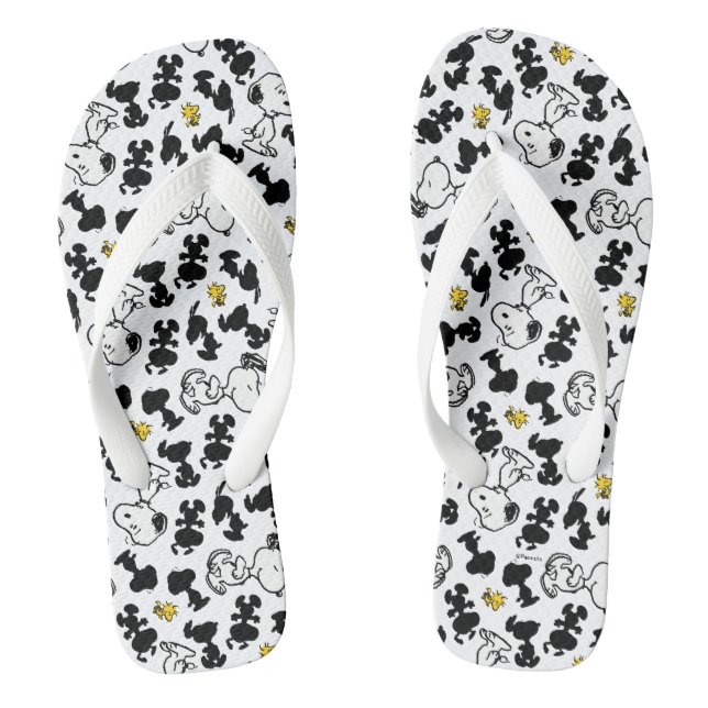 Peanuts |  Snoopy & Woodstock Shadow Pattern Thongs (Footbed)