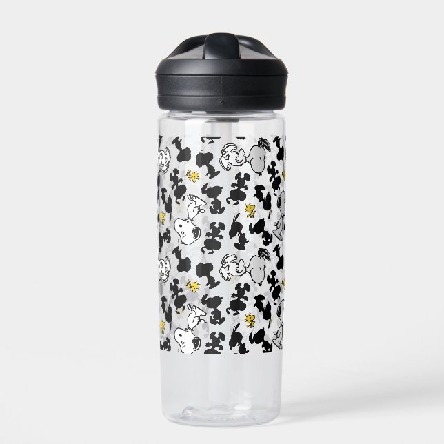 Peanuts |  Snoopy & Woodstock Shadow Pattern Water Bottle (Front)