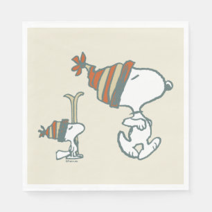Peanuts   Snoopy & Woodstock Ski Trip Napkin