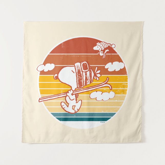 Peanuts | Snoopy & Woodstock Ski Trip Tapestry (Front)