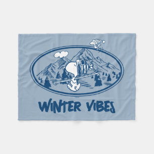 Peanuts   Snoopy & Woodstock Skiing Fleece Blanket