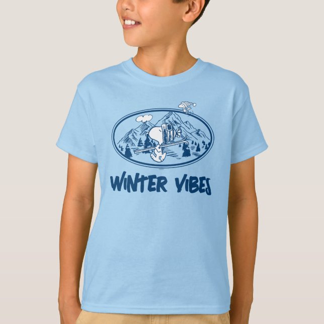 Peanuts | Snoopy & Woodstock Skiing T-Shirt (Front)