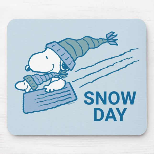 Peanuts | Snoopy & Woodstock Sledding Mouse Pad (Front)