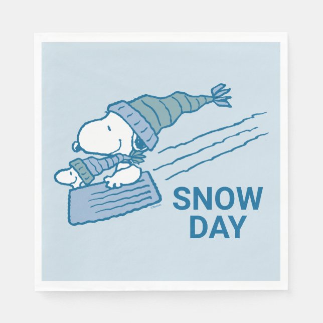 Peanuts | Snoopy & Woodstock Sledding Napkin (Front)
